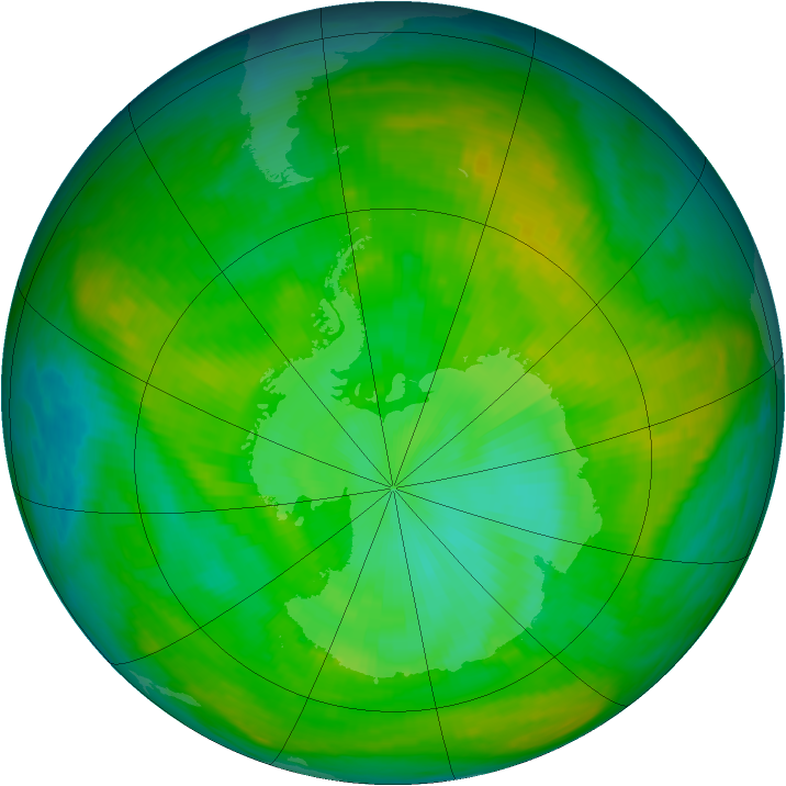 Antarctic ozone map for 02 January 1979